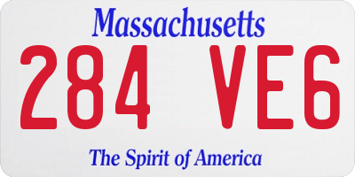 MA license plate 284VE6