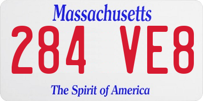 MA license plate 284VE8
