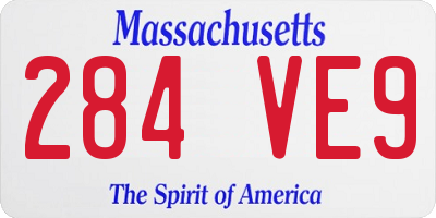MA license plate 284VE9