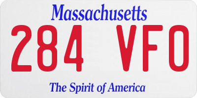 MA license plate 284VF0