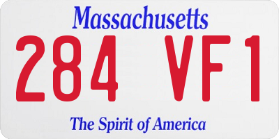 MA license plate 284VF1