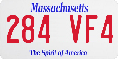 MA license plate 284VF4