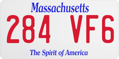 MA license plate 284VF6