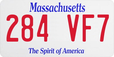 MA license plate 284VF7