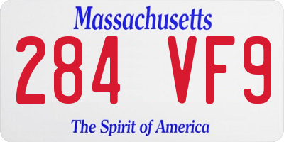 MA license plate 284VF9