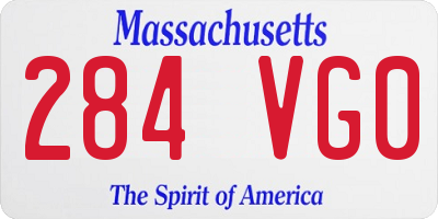 MA license plate 284VG0