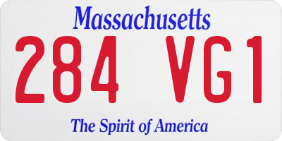 MA license plate 284VG1