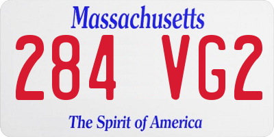 MA license plate 284VG2