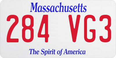 MA license plate 284VG3