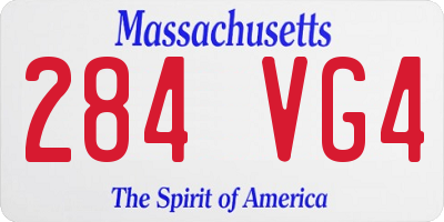 MA license plate 284VG4