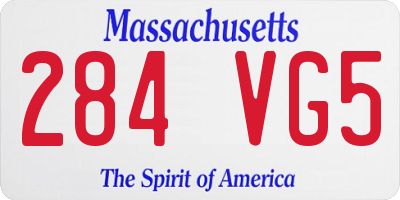 MA license plate 284VG5