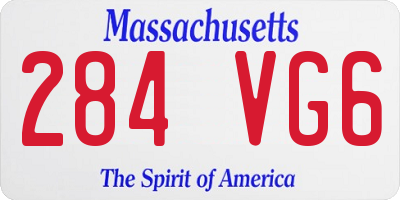 MA license plate 284VG6