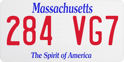 MA license plate 284VG7