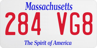 MA license plate 284VG8