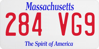 MA license plate 284VG9