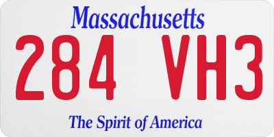 MA license plate 284VH3