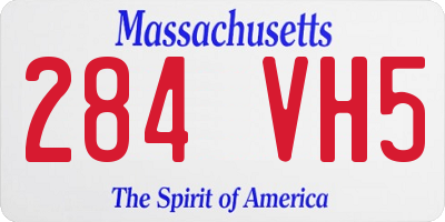 MA license plate 284VH5