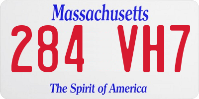 MA license plate 284VH7