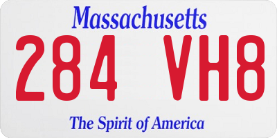 MA license plate 284VH8