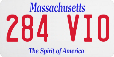MA license plate 284VI0
