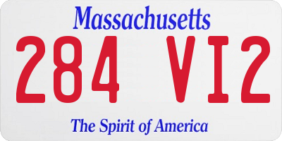 MA license plate 284VI2