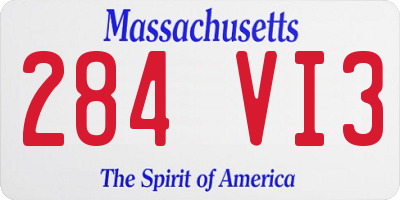 MA license plate 284VI3