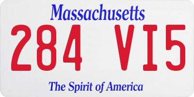 MA license plate 284VI5