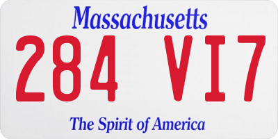 MA license plate 284VI7