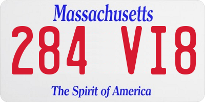 MA license plate 284VI8