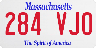 MA license plate 284VJ0