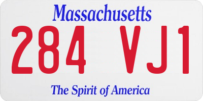 MA license plate 284VJ1