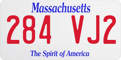 MA license plate 284VJ2