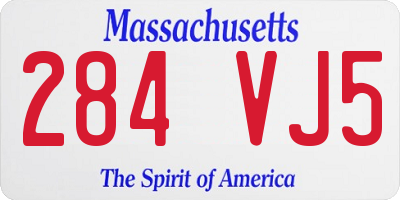MA license plate 284VJ5