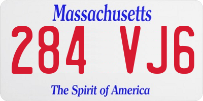 MA license plate 284VJ6