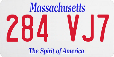 MA license plate 284VJ7