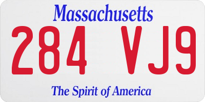 MA license plate 284VJ9