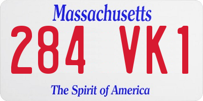 MA license plate 284VK1