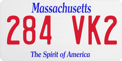 MA license plate 284VK2