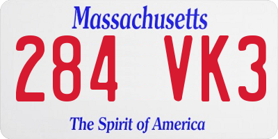 MA license plate 284VK3