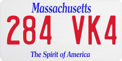 MA license plate 284VK4