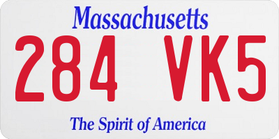 MA license plate 284VK5