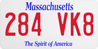 MA license plate 284VK8