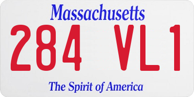 MA license plate 284VL1