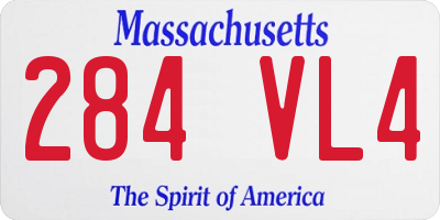 MA license plate 284VL4