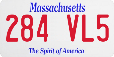 MA license plate 284VL5
