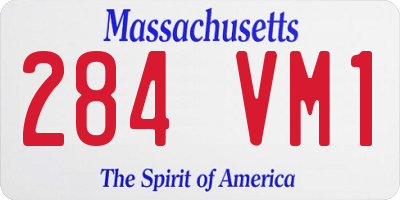 MA license plate 284VM1
