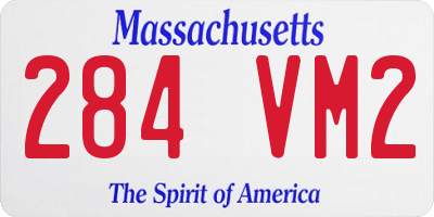 MA license plate 284VM2