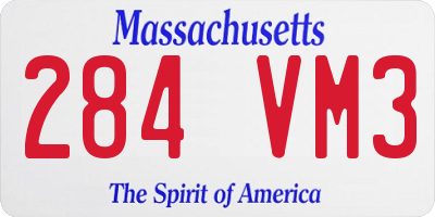 MA license plate 284VM3