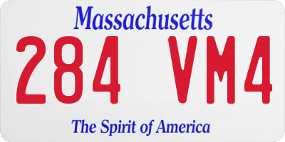 MA license plate 284VM4