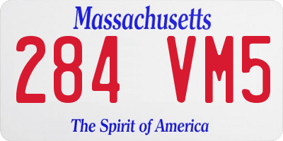 MA license plate 284VM5